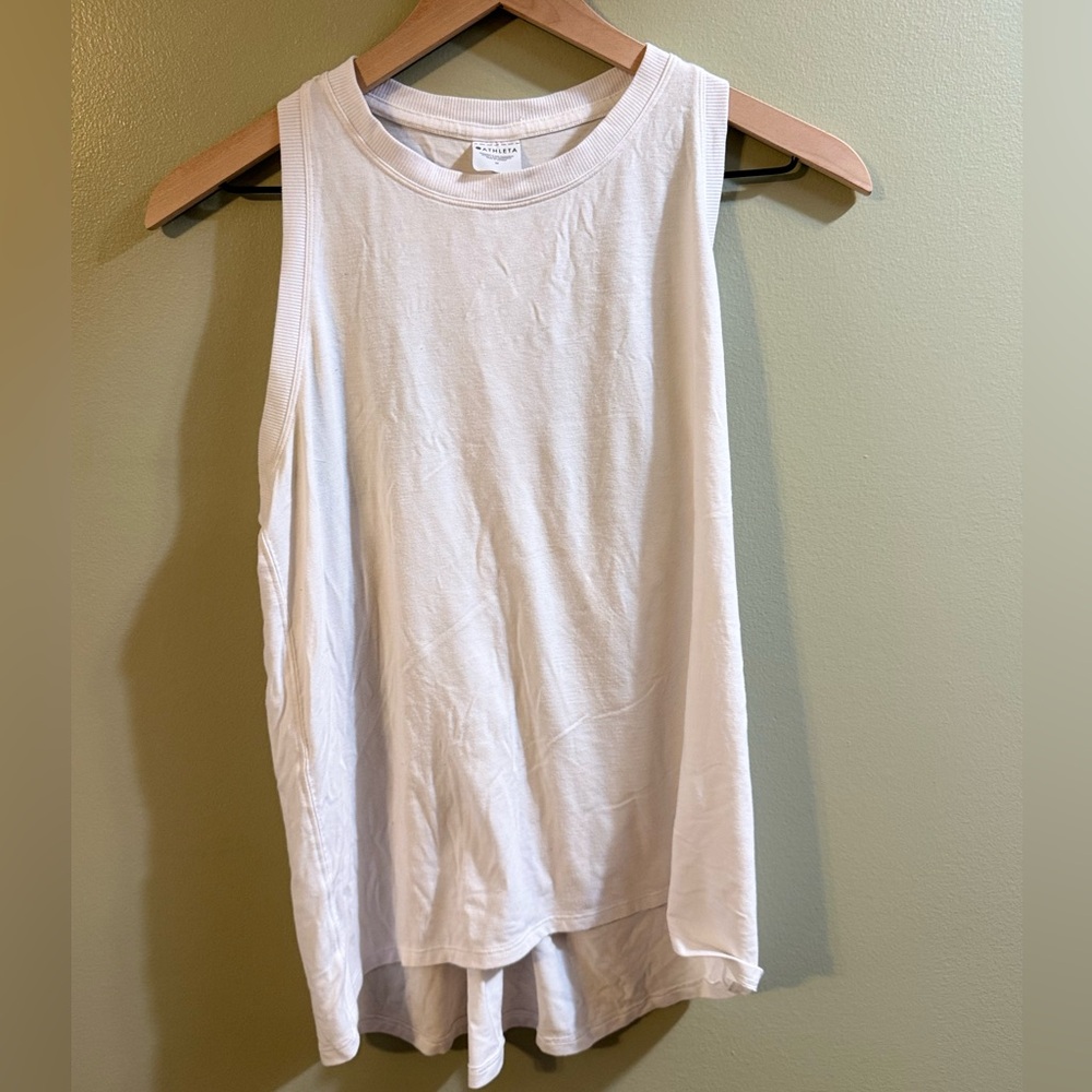 Athleta White Muscle Tee